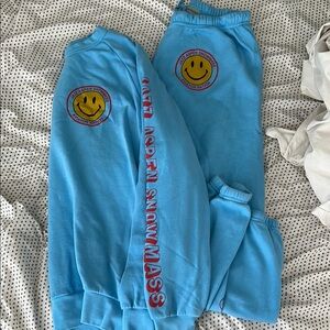 Aviator Nation Aspen Jazz Fest Sweatpants and Sweatshirt Set L